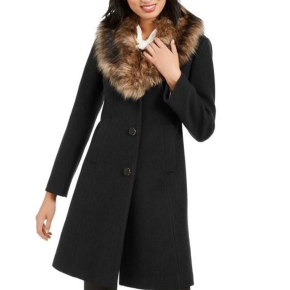 Kate Spade new york Faux-Fur-Trim Coat